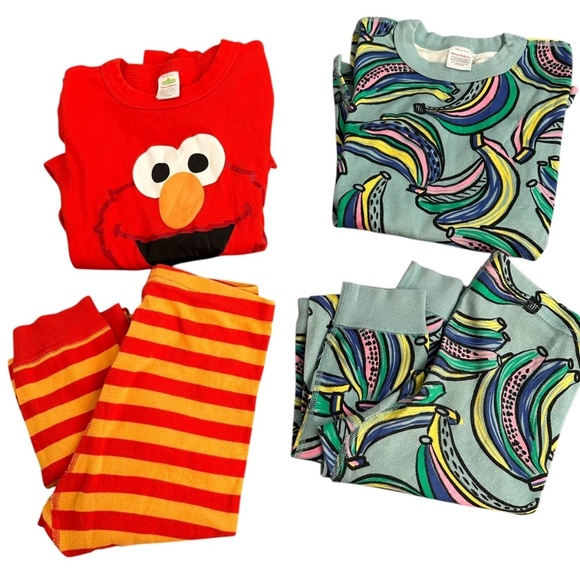 Hanna Andersson 2 Set Girls Pajama Organic Cotton 140cm Size US 10 Stretch Fun - Picture 4 of 7